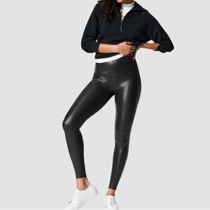 Spanx Faux Leather Leggings in Black Size XL